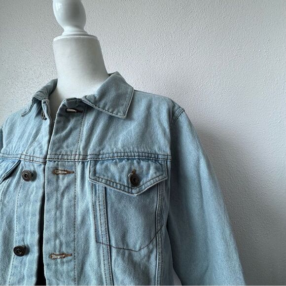 Brooklyn Cloth Denim Jacket Trucker Western Blue Pockets SZ M - Picture 3 of 12